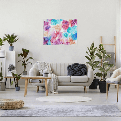 Dreamy world – abstract ink painting on canvas, 80×60 cm