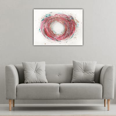 Summer swirl – abstract mixed media painting, 60×80 cm