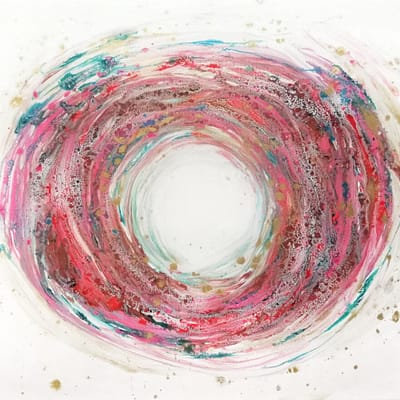 Summer swirl – abstract mixed media painting, 60×80 cm