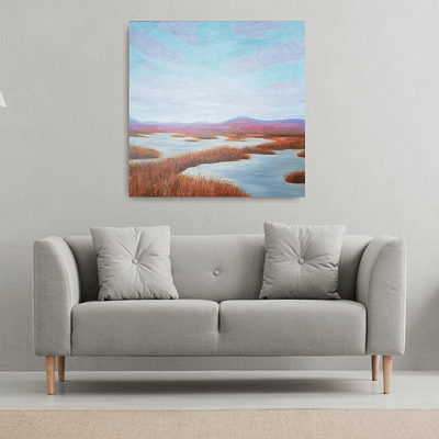 Space for intuition – abstract landscape marsh painting