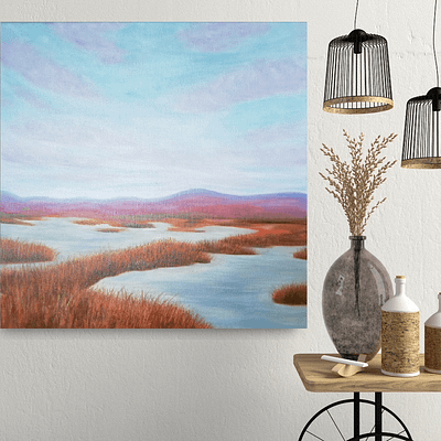 Space for intuition – abstract landscape marsh painting