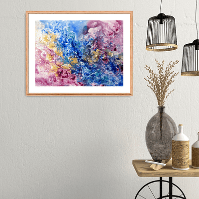 Life inside us – colorful painting on paper, 46×32 cm