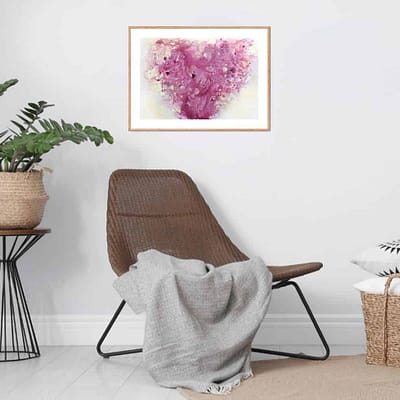 Gentle love – abstract painting on paper, 46×32 cm