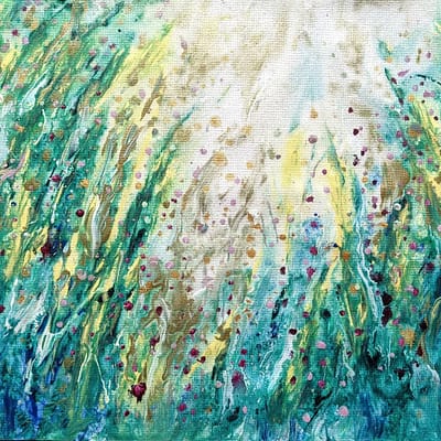 Spring meadow – abstract floral painting