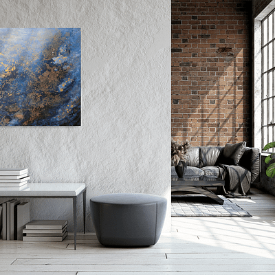 Underwater – hand painted abstract artwork, 100×80 cm