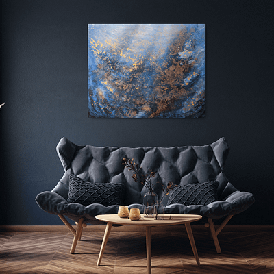 Underwater – hand painted abstract artwork, 100×80 cm
