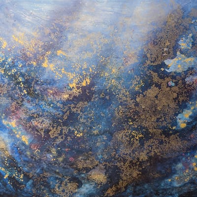 Underwater – hand painted abstract artwork, 100×80 cm
