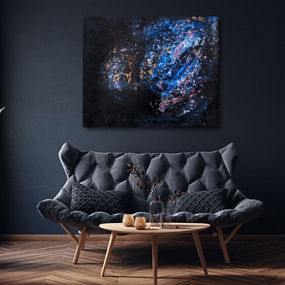 In the stars – modern mixed media abstract artwork, 100x80cm