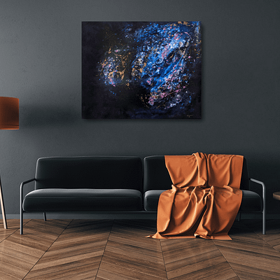 In the stars – modern mixed media abstract artwork, 100x80cm