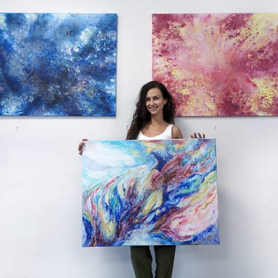 Alchemy – abstract painting on canvas, 90×70 cm