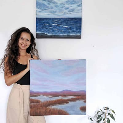 Space for intuition – abstract landscape marsh painting