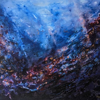 Feel your inner strength – modern mixed media abstract artwork, 100x80cm
