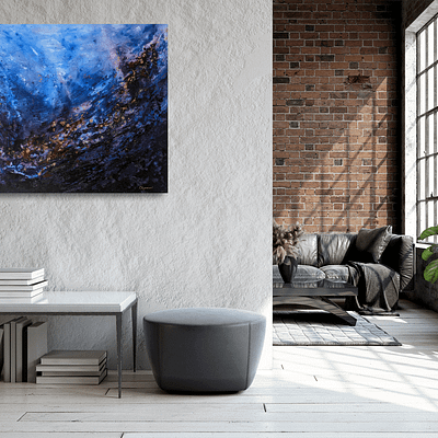 Feel your inner strength – modern mixed media abstract artwork, 100x80cm
