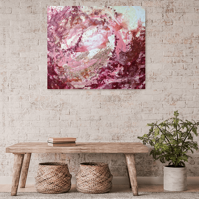 Soft womb – abstract painting on canvas, 100x80cm