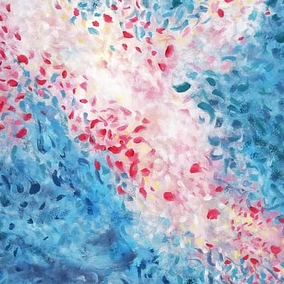 Petals in the wind – abstract painting