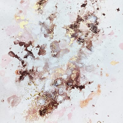 Gold in your eyes – abstract painting on paper