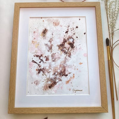 Gold in your eyes – abstract painting on paper