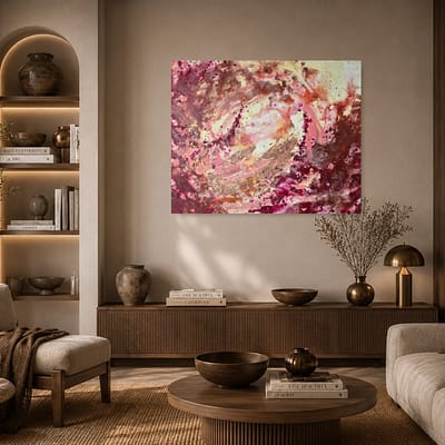 Soft womb – abstract painting on canvas, 100x80cm