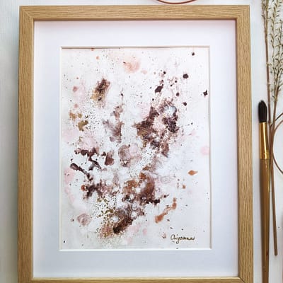 Gold in your eyes – abstract painting on paper