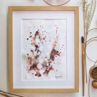 Sharing moments together – abstract painting on paper