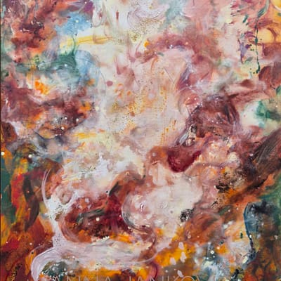 Patience of the Mother Earth – gold and brown abstract artwork