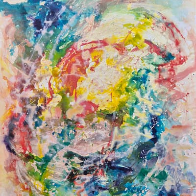 Energy of new beginning – mixed media abstract painting