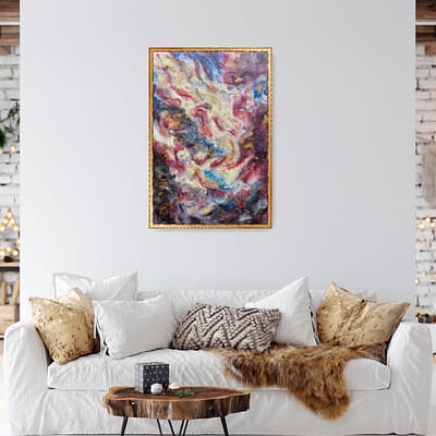 Don´t rush the magic – blue and gold abstract artwork