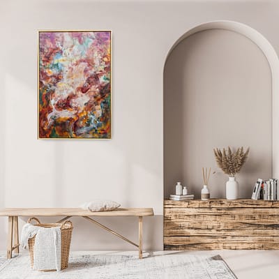 Patience of the Mother Earth – gold and brown abstract artwork