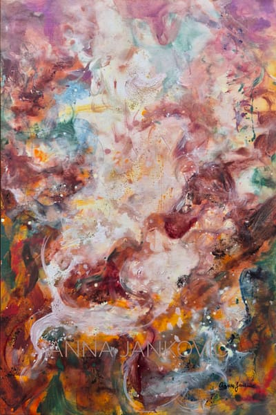 Patience of the Mother Earth - gold and brown abstract artwork