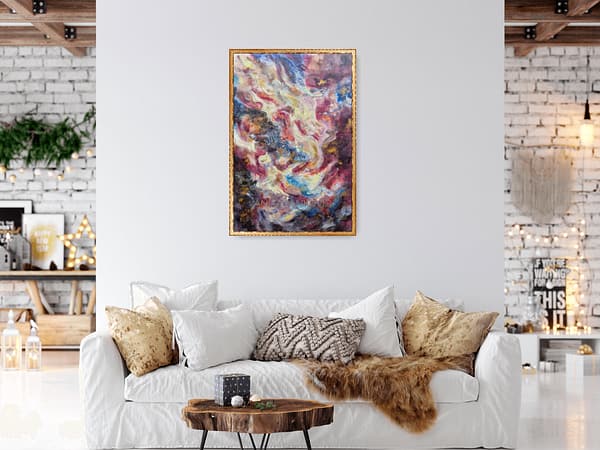 Don´t rush the magic - blue and gold abstract artwork